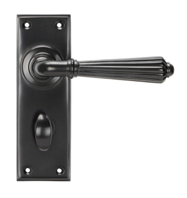 From The Anvil Aged Bronze Hinton Lever Bathroom Set from B&Q