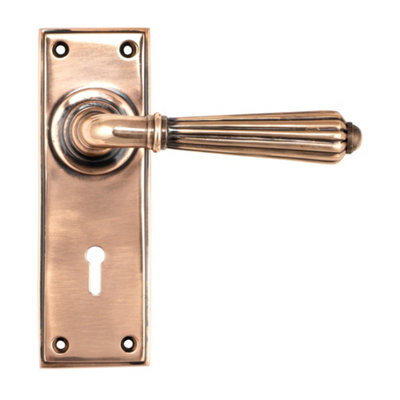 From The Anvil Polished Bronze Hinton Lever Lock Set from B&Q