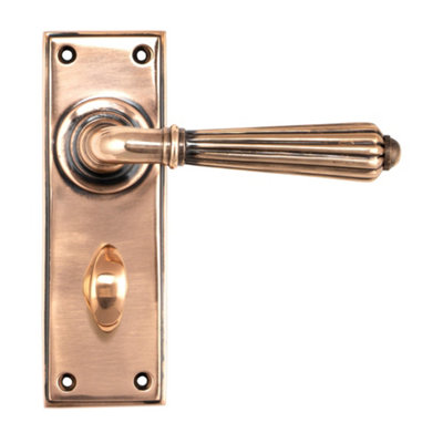 From The Anvil Polished Bronze Hinton Lever Bathroom Set from B&Q