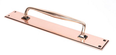 From The Anvil Polished Bronze 425mm Art Deco Pull Handle On Backplate from B&Q