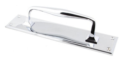 From The Anvil Polished Chrome 300mm Art Deco Pull Handle On Backplate from B&Q