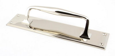 From The Anvil Polished Nickel 300mm Art Deco Pull Handle On Backplate from B&Q