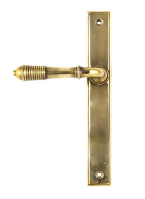 From The Anvil Aged Brass Reeded Slimline Lever Latch Set from B&Q