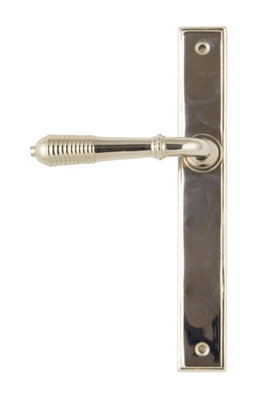 From The Anvil Polished Nickel Reeded Slimline Lever Latch Set from B&Q