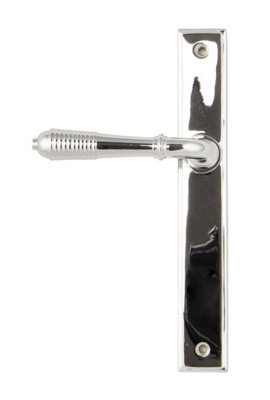 From The Anvil Polished Chrome Reeded Slimline Lever Latch Set from B&Q
