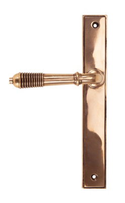 From The Anvil Polished Bronze Reeded Slimline Lever Latch Set from B&Q