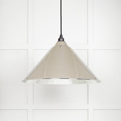 From the Anvil Hammered Nickel Hockley Pendant from B&Q