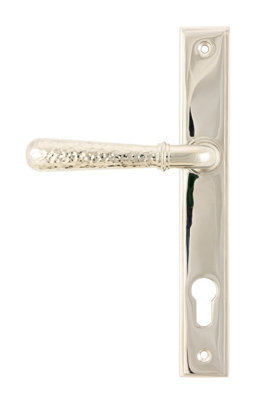 From The Anvil Polished Nickel Hammered Newbury Slimline Espag. Lock Set from B&Q