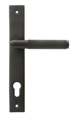 From The Anvil Aged Bronze Brompton Slimline Lever Espag. Lock Set from B&Q