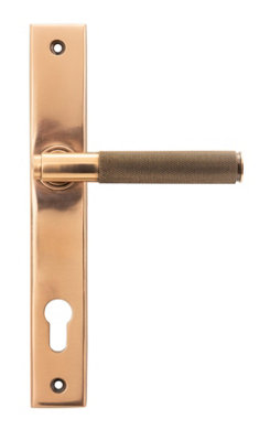 From The Anvil Polished Bronze Brompton Slimline Lever Espag. Lock Set from B&Q