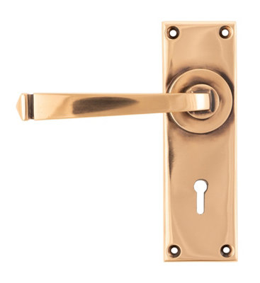 From The Anvil Polished Bronze Avon Lever Lock Set from B&Q
