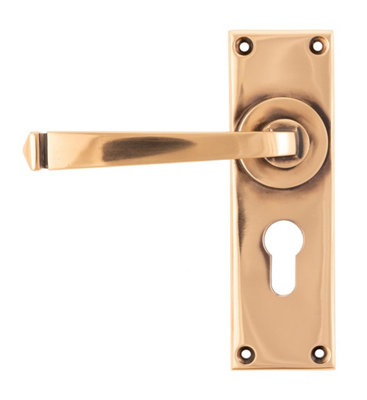 From The Anvil Polished Bronze Avon Lever Euro Lock Set from B&Q