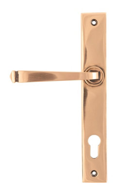 From The Anvil Polished Bronze Avon Slimline Lever Espag. Lock Set from B&Q