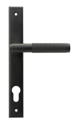 From The Anvil Matt Black Brompton Slimline Lever Espag. Lock Set from B&Q