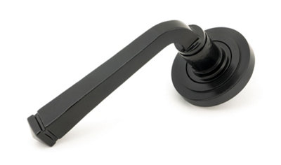 From The Anvil Black Avon Round Lever On Rose Set (Art Deco) from B&Q