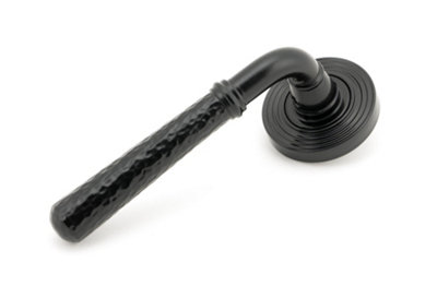 From The Anvil Black Hammered Newbury Lever On Rose Set (Beehive) from B&Q