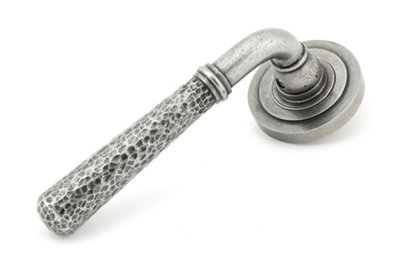 From The Anvil Pewter Hammered Newbury Lever On Rose Set (Art Deco) from B&Q