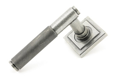 From The Anvil Pewter Brompton Lever On Rose Set (Square) from B&Q
