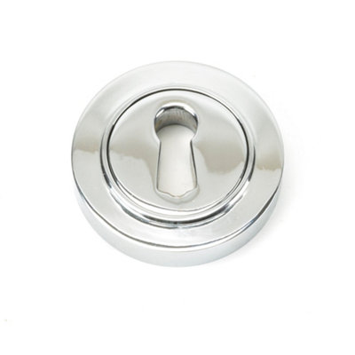 From The Anvil Polished Chrome Round Escutcheon (Plain) from B&Q