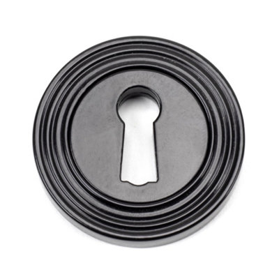 B&Q -  Black Round Escutcheon (Beehive)