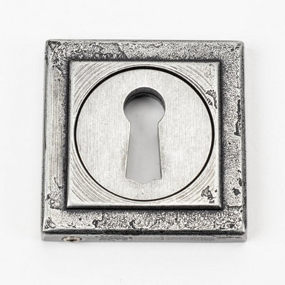 From The Anvil Pewter Round Escutcheon (Square) from B&Q