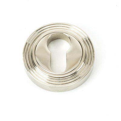 From The Anvil Polished Nickel Round Euro Escutcheon (Beehive) from B&Q