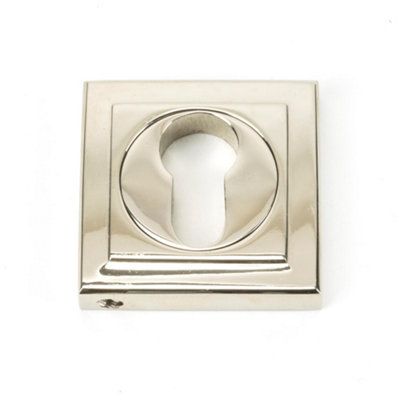 From The Anvil Polished Nickel Round Euro Escutcheon (Square) from B&Q