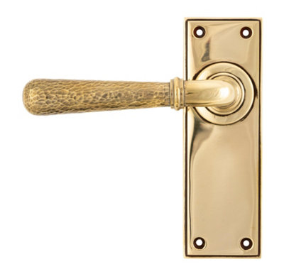From The Anvil Aged Brass Hammered Newbury Lever Latch Set from B&Q