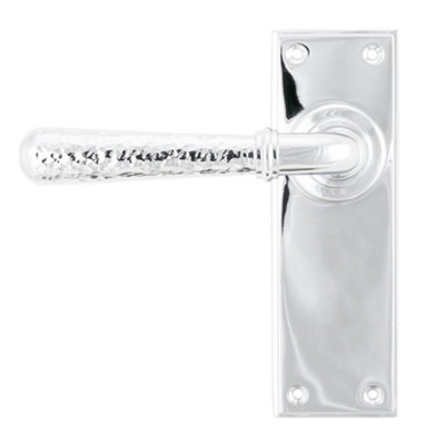 From The Anvil Polished Chrome Hammered Newbury Lever Latch Set from B&Q