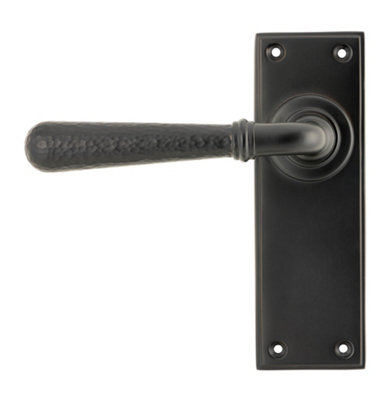 From The Anvil Aged Bronze Hammered Newbury Lever Latch Set from B&Q