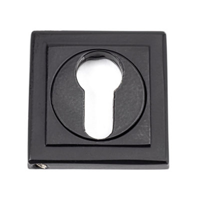From The Anvil Matt Black Round Euro Escutcheon (Square) from B&Q
