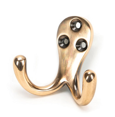 From The Anvil Polished Celtic Double Robe Hook Bronze