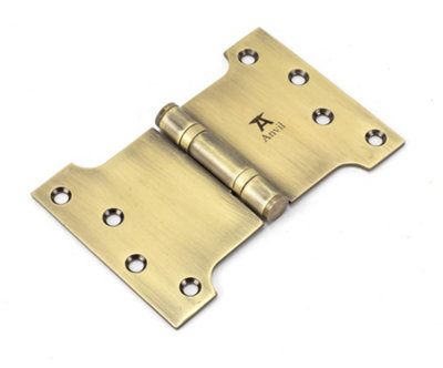 From The Anvil Aged Brass 4 Inch X 4 Inch X 6 Inch  Parliament Hinge (Pair) Ss from B&Q