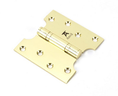 From The Anvil Polished Brass 4 Inch X 2 Inch X 4 Inch  Parliament Hinge (Pair) Ss from B&Q
