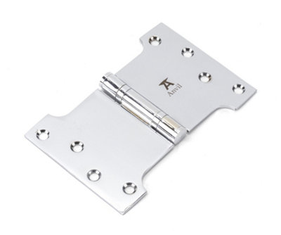 From The Anvil Polished Chrome 4 Inch X 4 Inch X 6 Inch  Parliament Hinge (Pair) Ss from B&Q