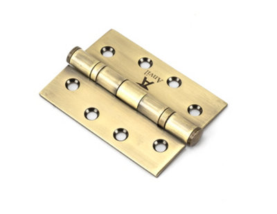 From The Anvil Aged Brass 4 Inch Ball Bearing Butt Hinge (Pair) Ss from B&Q