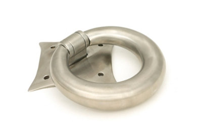 From The Anvil Satin Marine Ss (316) Ring Door Knocker from B&Q