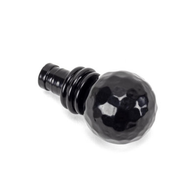 From The Anvil Black Hammered Ball Curtain Finial (Pair) from B&Q