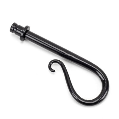 From The Anvil Black Shepherd's Crook Curtain Finial (Pair) from B&Q
