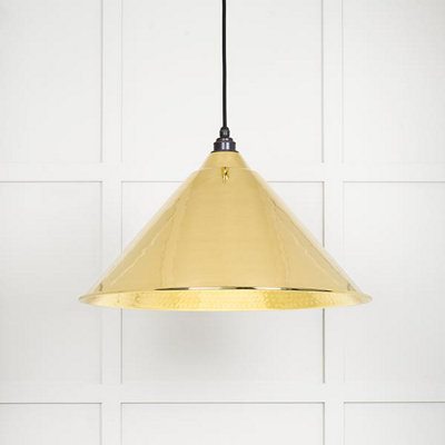 From the Anvil Hammered Brass Hockley Pendant from B&Q