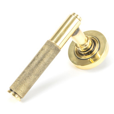 From The Anvil Aged Brass Brompton Lever On Rose Set (Plain)Unsprung from B&Q