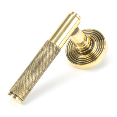 From The Anvil Aged Brass Brompton Lever On Rose Set (Beehive)Unsprung from B&Q