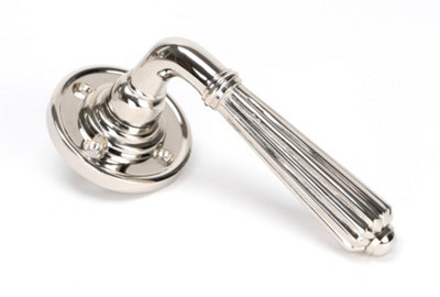 From The Anvil Polished Nickel Hinton Lever On Rose SetUnsprung from B&Q