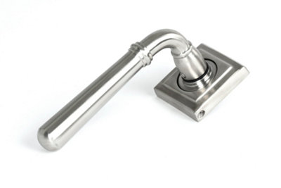 B&Q -  Satin Marine Ss (316) Newbury Lever On Rose Set (Square)