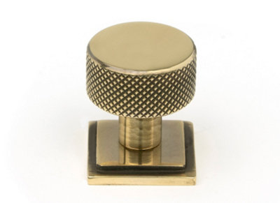 From The Anvil Aged Brass Brompton Cabinet Knob25mm (Square) from B&Q