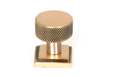 From The Anvil Polished Bronze Brompton Cabinet Knob25mm (Square) from B&Q