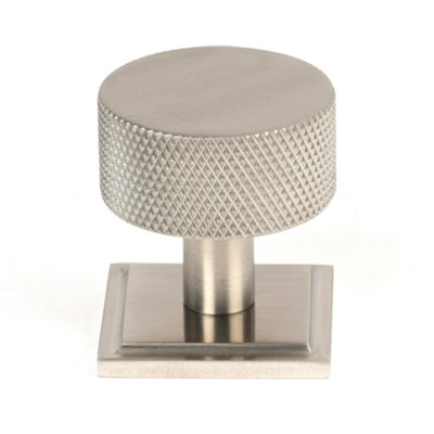 From The Anvil Satin Ss (304) Brompton Cabinet Knob32mm (Square) from B&Q