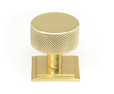 From The Anvil Polished Brass Brompton Cabinet Knob32mm (Square) from B&Q