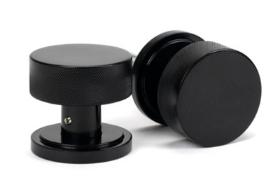 From The Anvil Black Brompton Mortice/rim Knob Set (Art Deco) from B&Q