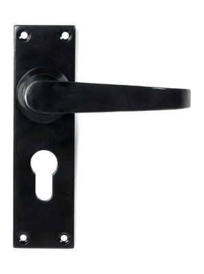 B&Q -  Black Deluxe Lever Euro Lock Set